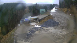 Modrá sjezdovka - dojezd k lanové dráze