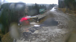 Modrá sjezdovka - dojezd k lanové dráze