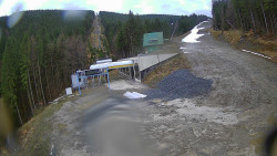 Modrá sjezdovka - dojezd k lanové dráze