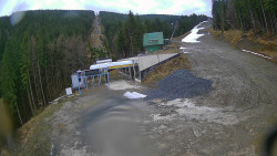 Modrá sjezdovka - dojezd k lanové dráze