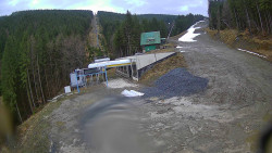 Modrá sjezdovka - dojezd k lanové dráze