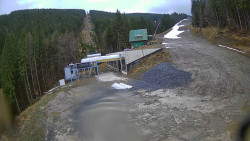 Modrá sjezdovka - dojezd k lanové dráze