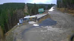 Modrá sjezdovka - dojezd k lanové dráze