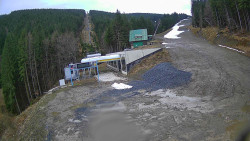 Modrá sjezdovka - dojezd k lanové dráze