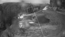 Modrá sjezdovka - dojezd k lanové dráze