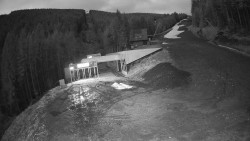 Modrá sjezdovka - dojezd k lanové dráze