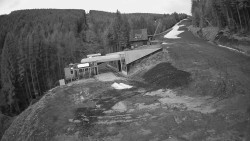 Modrá sjezdovka - dojezd k lanové dráze