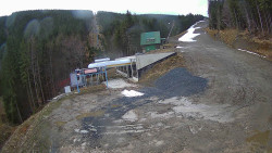 Modrá sjezdovka - dojezd k lanové dráze