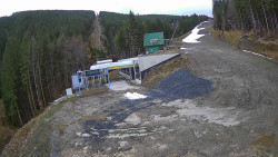 Modrá sjezdovka - dojezd k lanové dráze