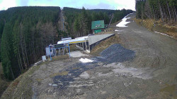 Modrá sjezdovka - dojezd k lanové dráze