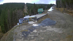 Modrá sjezdovka - dojezd k lanové dráze