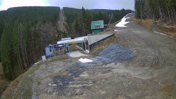 Modrá sjezdovka - dojezd k lanové dráze