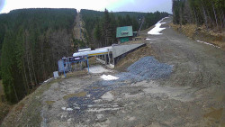 Modrá sjezdovka - dojezd k lanové dráze