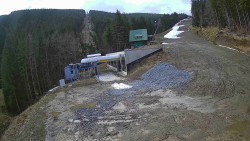 Modrá sjezdovka - dojezd k lanové dráze