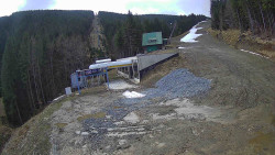 Modrá sjezdovka - dojezd k lanové dráze