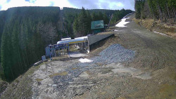 Modrá sjezdovka - dojezd k lanové dráze