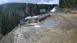 Modrá sjezdovka - dojezd k lanové dráze