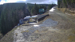 Modrá sjezdovka - dojezd k lanové dráze