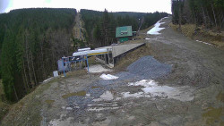 Modrá sjezdovka - dojezd k lanové dráze