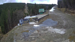 Modrá sjezdovka - dojezd k lanové dráze