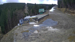 Modrá sjezdovka - dojezd k lanové dráze