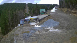 Modrá sjezdovka - dojezd k lanové dráze