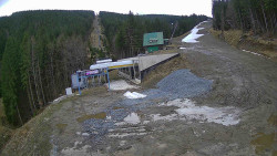 Modrá sjezdovka - dojezd k lanové dráze