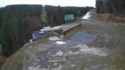 Modrá sjezdovka - dojezd k lanové dráze