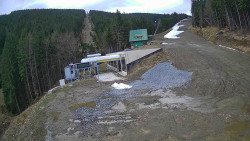 Modrá sjezdovka - dojezd k lanové dráze