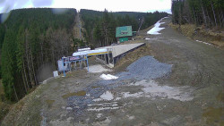 Modrá sjezdovka - dojezd k lanové dráze