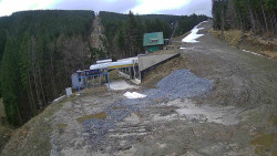 Modrá sjezdovka - dojezd k lanové dráze