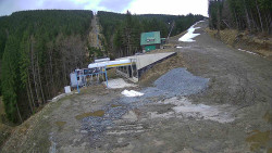 Modrá sjezdovka - dojezd k lanové dráze