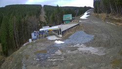 Modrá sjezdovka - dojezd k lanové dráze