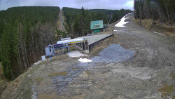 Modrá sjezdovka - dojezd k lanové dráze