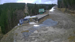 Modrá sjezdovka - dojezd k lanové dráze