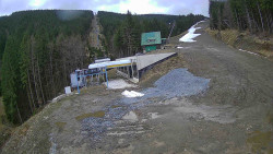 Modrá sjezdovka - dojezd k lanové dráze