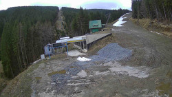 Modrá sjezdovka - dojezd k lanové dráze