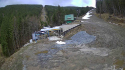 Modrá sjezdovka - dojezd k lanové dráze