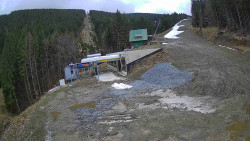 Modrá sjezdovka - dojezd k lanové dráze