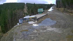 Modrá sjezdovka - dojezd k lanové dráze