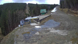 Modrá sjezdovka - dojezd k lanové dráze