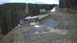 Modrá sjezdovka - dojezd k lanové dráze