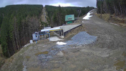 Modrá sjezdovka - dojezd k lanové dráze