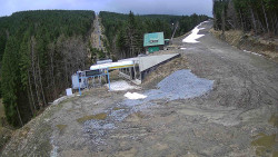 Modrá sjezdovka - dojezd k lanové dráze