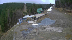 Modrá sjezdovka - dojezd k lanové dráze