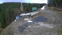 Modrá sjezdovka - dojezd k lanové dráze