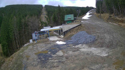 Modrá sjezdovka - dojezd k lanové dráze