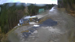 Modrá sjezdovka - dojezd k lanové dráze