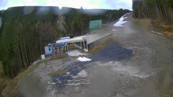 Modrá sjezdovka - dojezd k lanové dráze