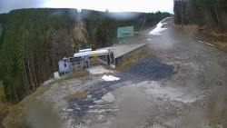 Modrá sjezdovka - dojezd k lanové dráze